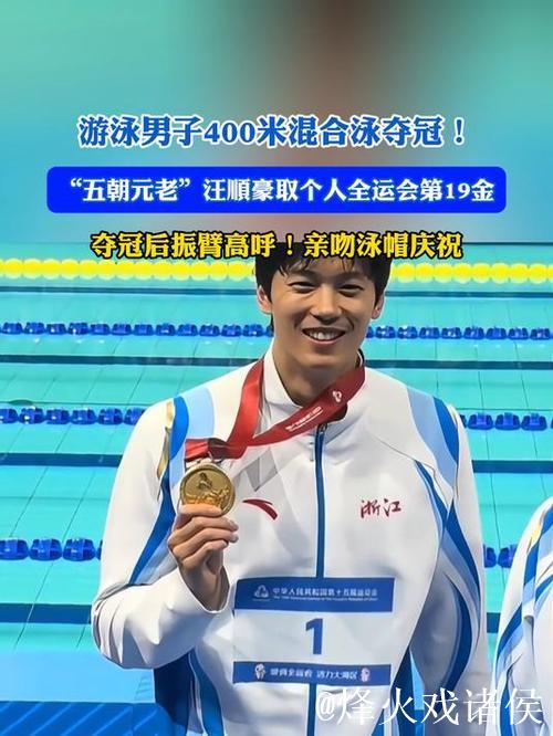 汪顺摘得全运会男子400米个人混合泳金牌